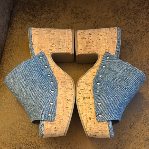 Corkys Denim Open-Toe Platform Heels - Picture 2 of 6